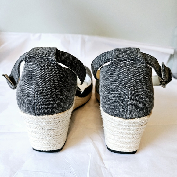 boc Bree Wedge Canvas Espadrilles - Dark Gray - Size 7 - Picture 4 of 6